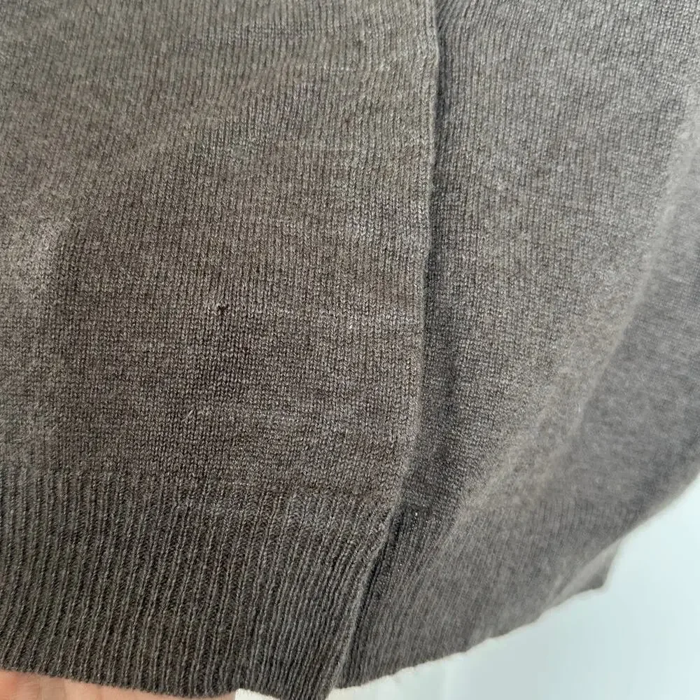 J.Crew Women's Vintage 100% Cashmere Brown V-Neck Cardigan, Size L, Flawed - Picture 5 of 7